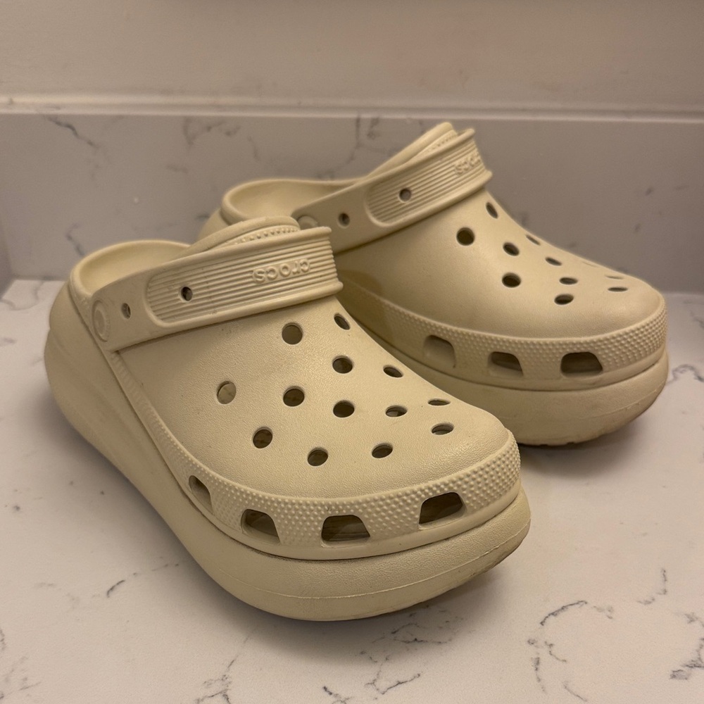 Crocs crush platform clogs in bone